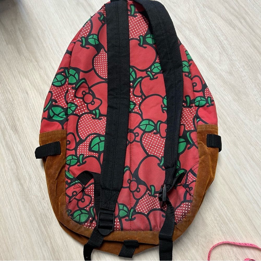 Hello Kitty X Ecomo‎ Red Apple Large Zipper Backpack RARE - Picture 6 of 13
